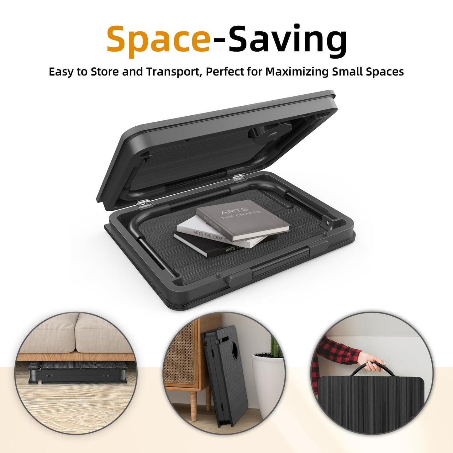 Portable Foldable Laptop Desk for Bed and Couch Adjustable with Cup Holder