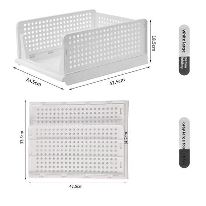 1-2Pieces Stackable Wardrobe Storage Baskets Multifunctional Foldable Wardrobe Storage Rack Suitable for Bathroom Kitchen Laundr